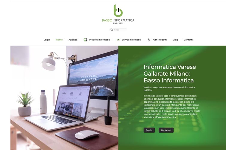 Realizzazione siti web Milano: sito interfaccia Basso