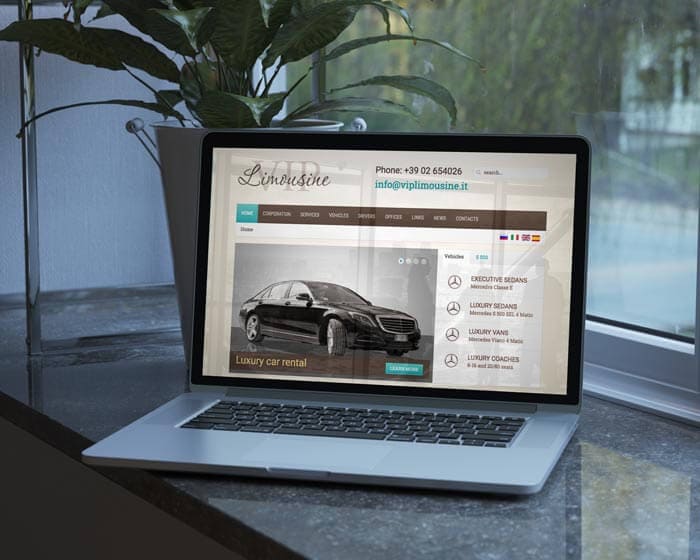 Realizzazione sito in inglese Vip Limousine Car rental with driver