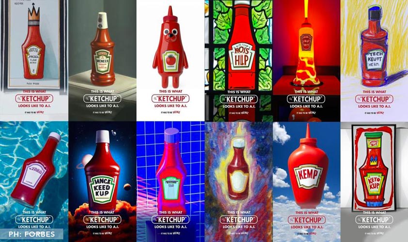 AI advertising: diversi ketchup Heinz realizzati con AI dagli utenti