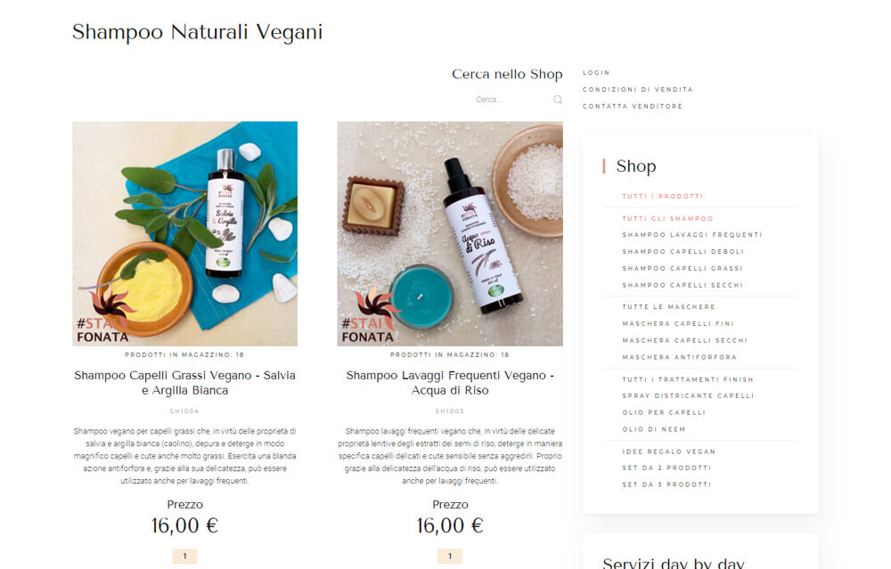 Shop online di #StaiFonata, la nuova linea di prodotti naturali per capelli by Carmen Gurnari