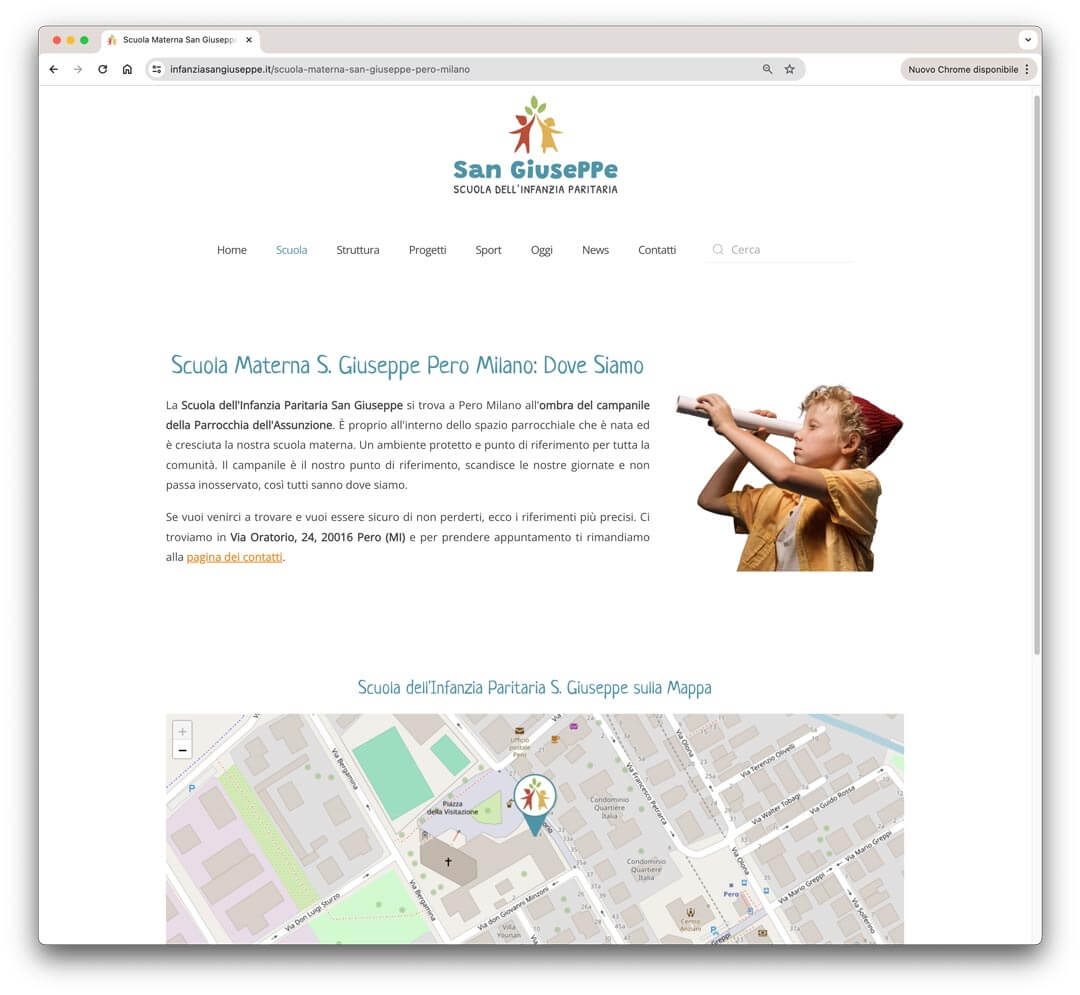 Realizzazione Siti Internet Milano: indirizzo della scuola San Giuseppe