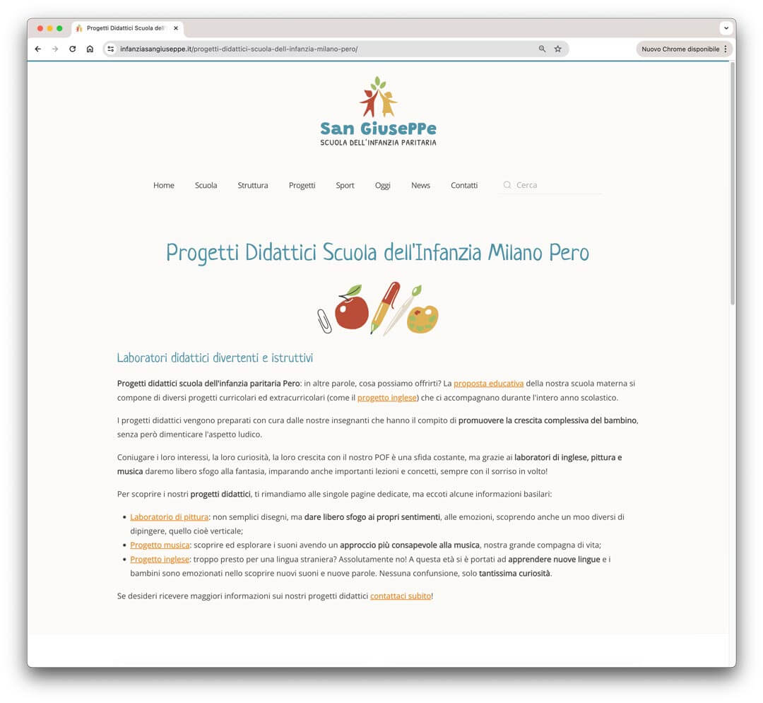 Realizzazione Siti Internet Milano: progetto didattico