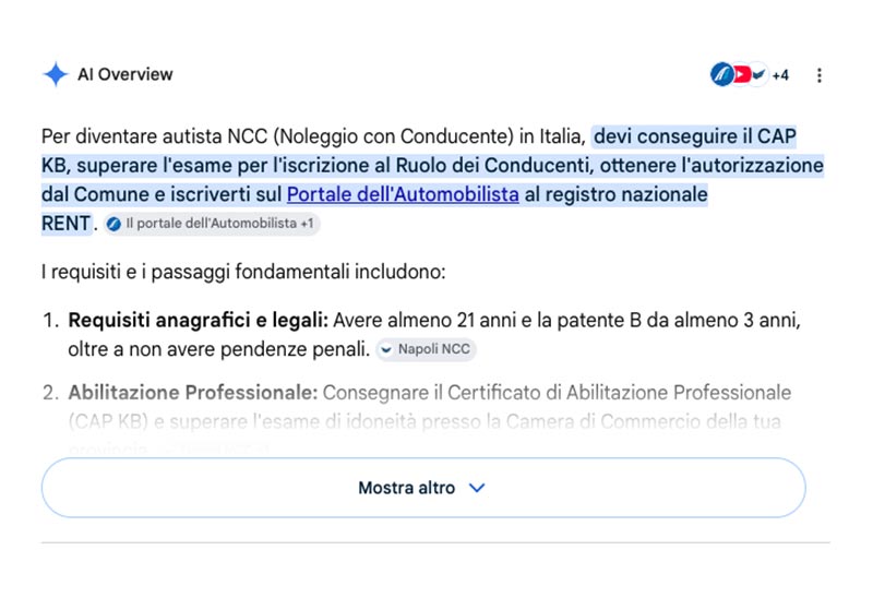 seo geo e ai search esempio ai overview