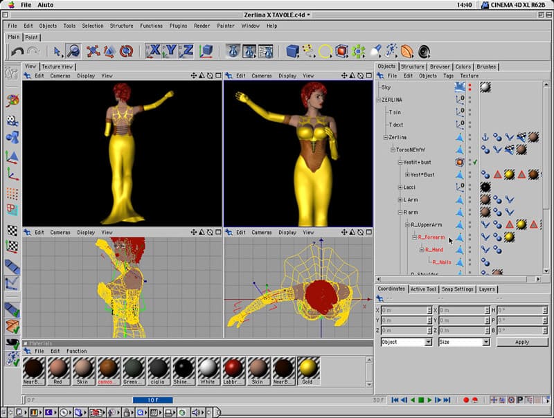 Zerlina, uno dei personaggi del Don Giovanni di MozartImmagine progettuale nel programma Cinema 4D