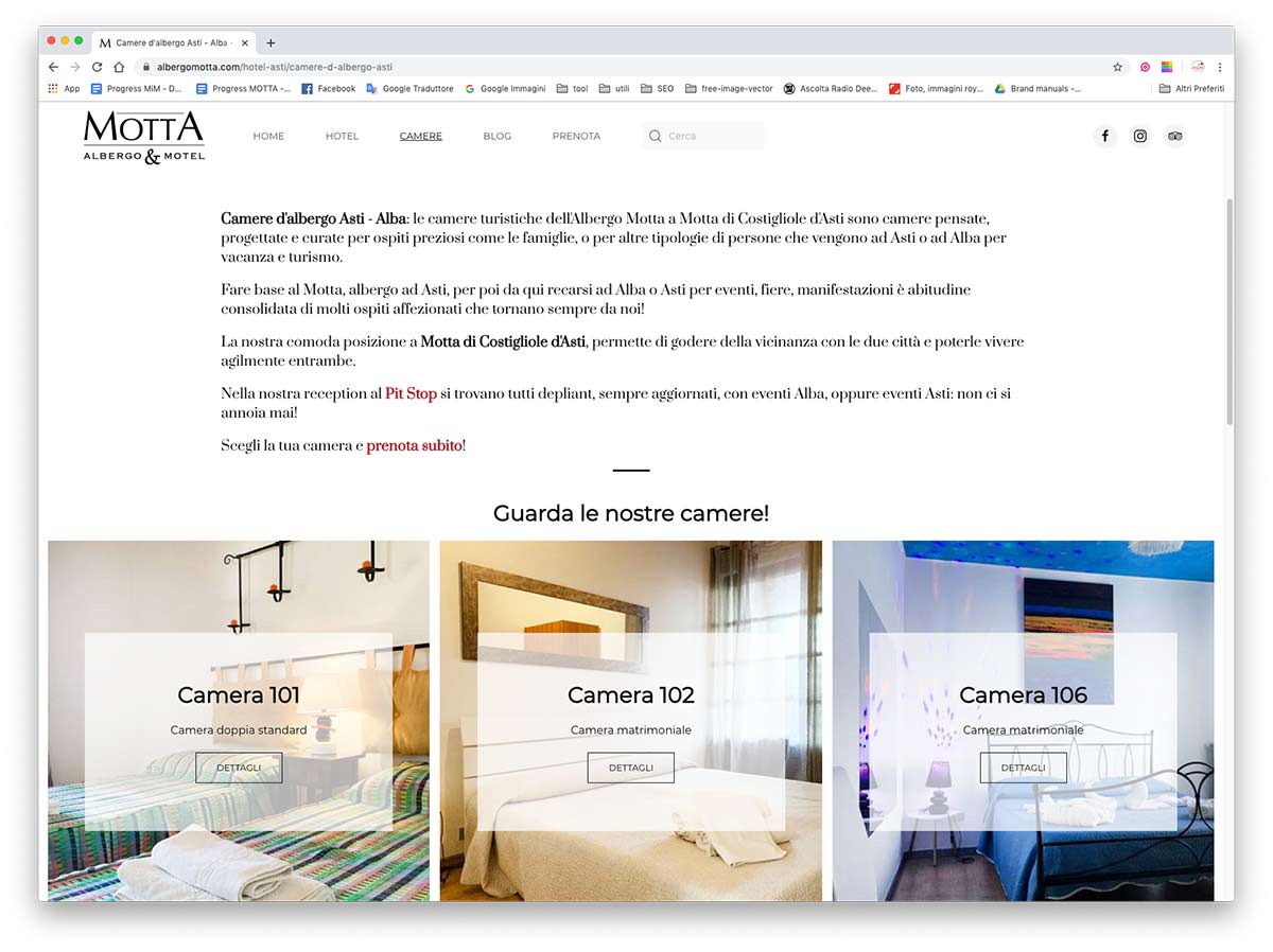 Realizzazione Sito Web Dell Albergo Motta Ad Asti 09