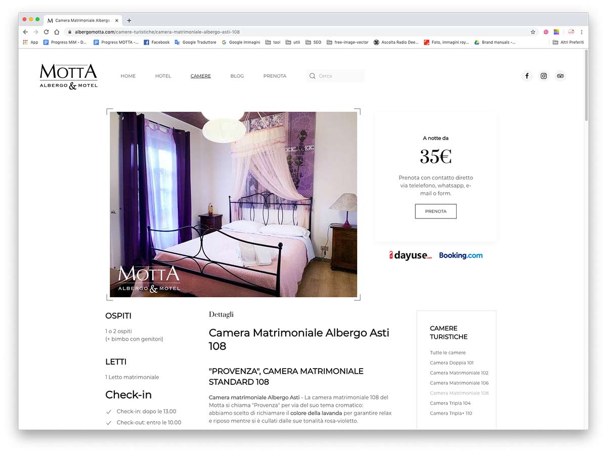 Realizzazione Sito Web Dell Albergo Motta Ad Asti 10
