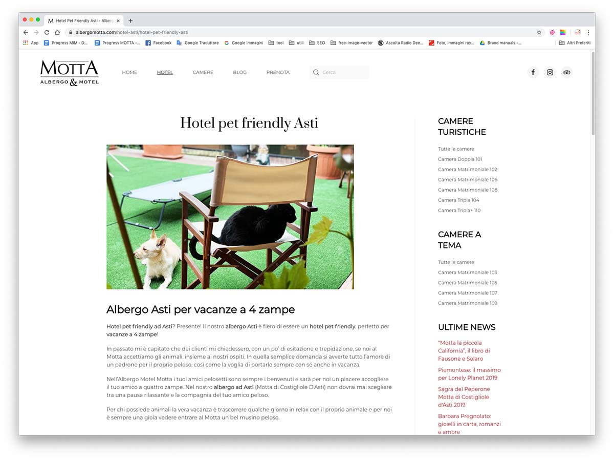 Realizzazione Sito Web Dell Albergo Motta Ad Asti 08