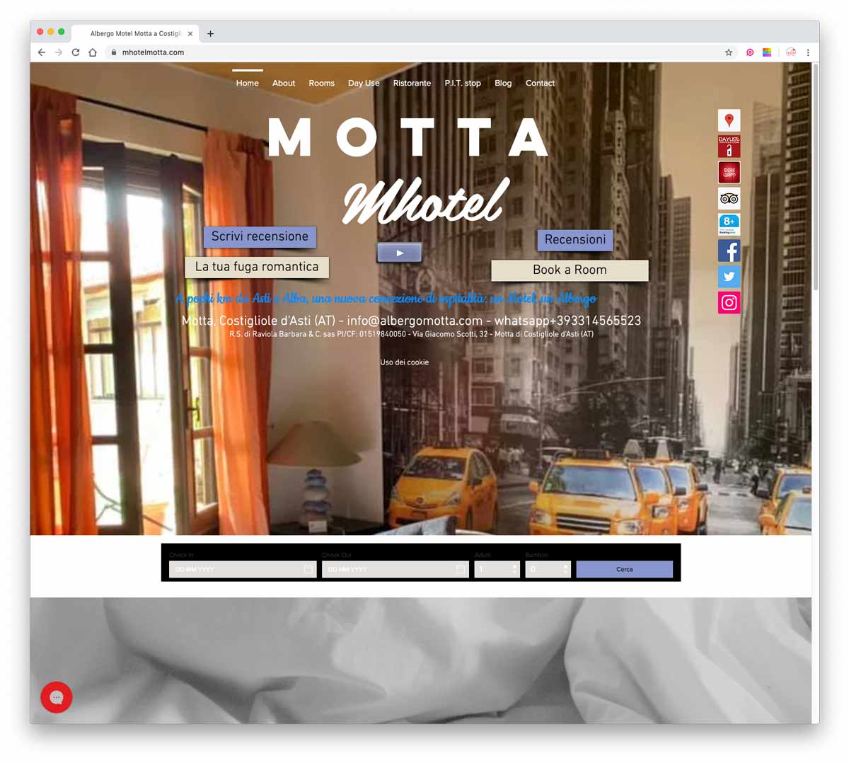 Realizzazione Sito Web Dell Albergo Motta Ad Asti  Vecchio Sito 01