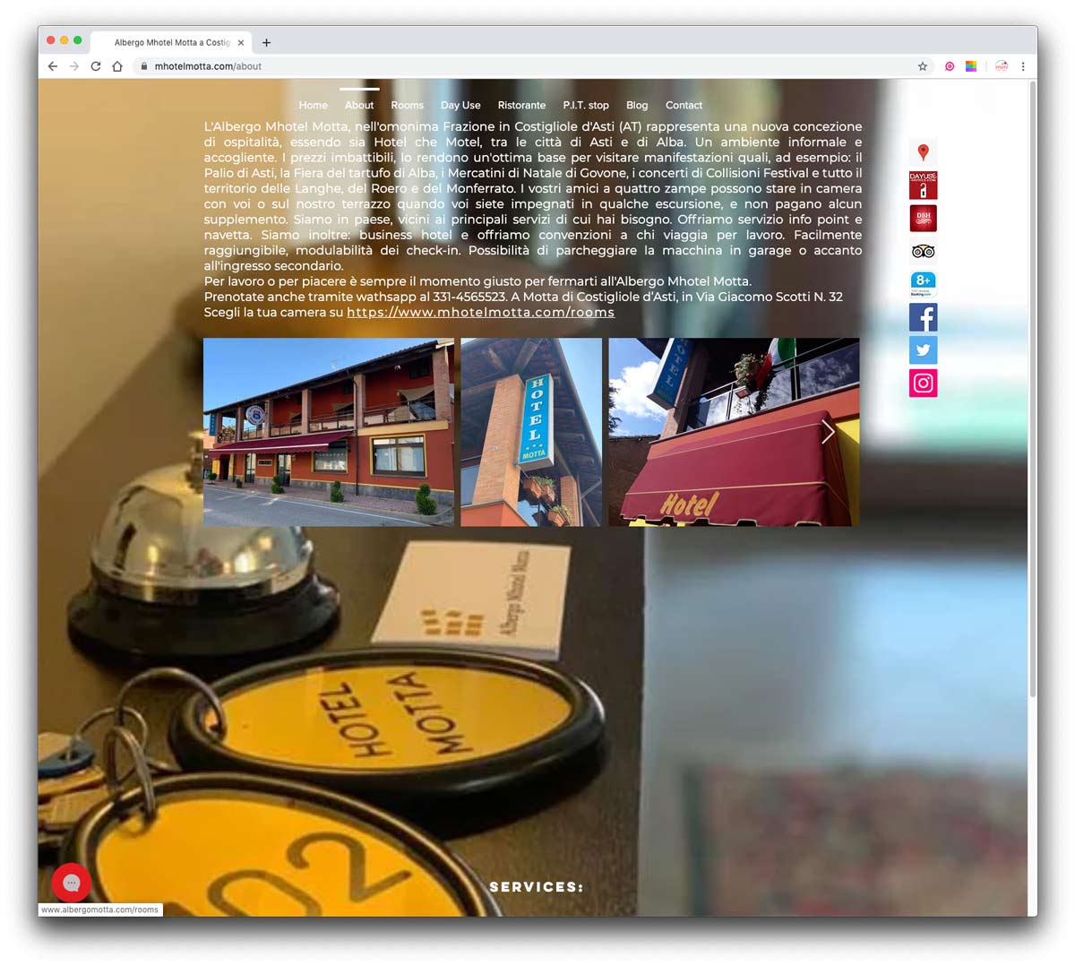 Realizzazione Sito Web Dell Albergo Motta Ad Asti  Vecchio Sito 03