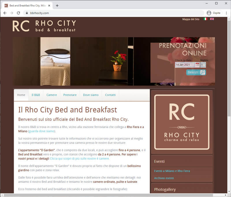 Creazione Sito Web Bed And Breakfast Rho 08