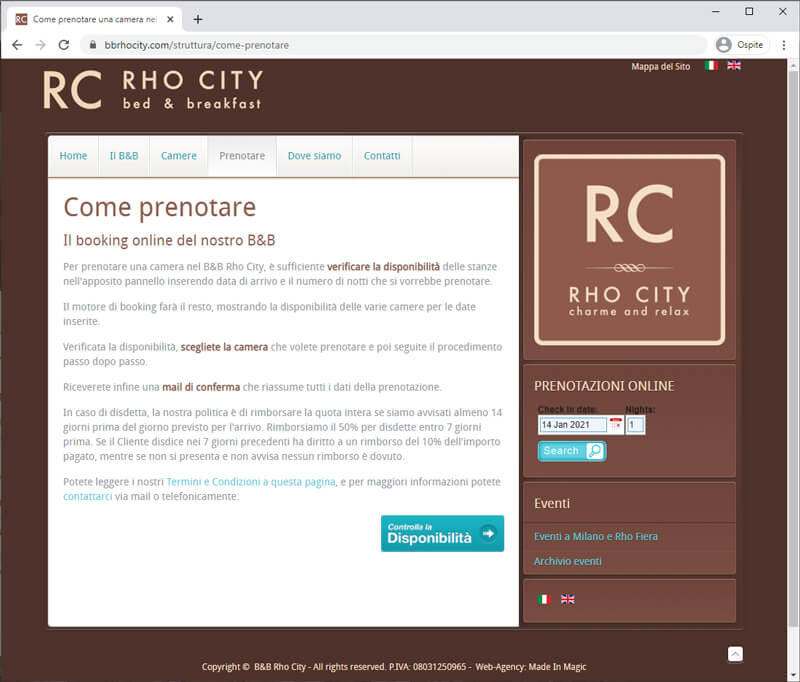 Creazione Sito Web Bed And Breakfast Rho 10