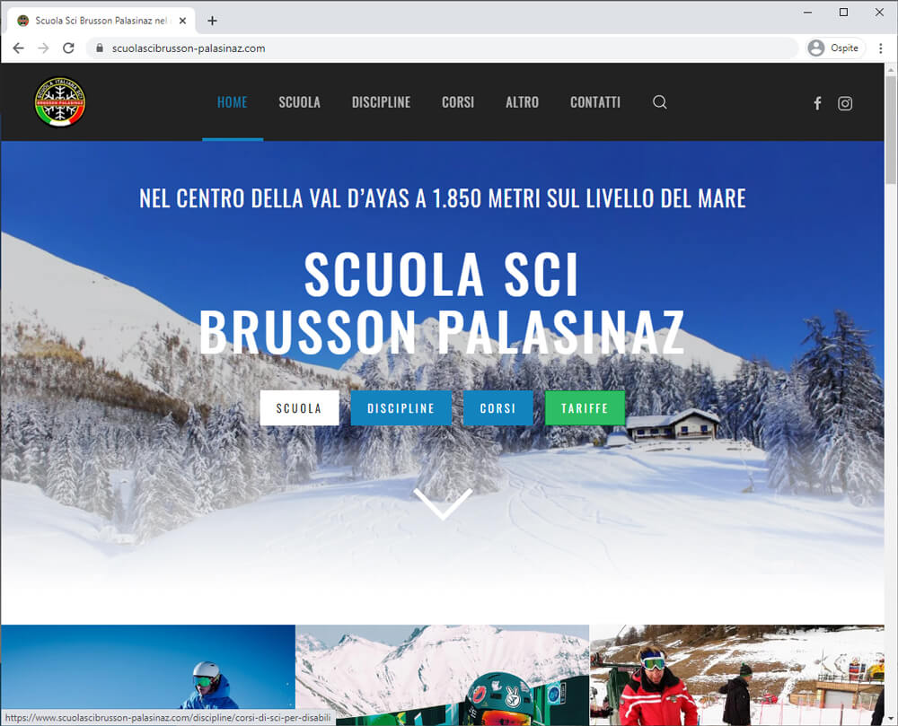 Creazione Sito Web Per La Scuola Sci Brusson Palasinaz 01