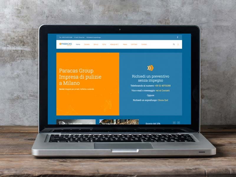 Sito Web Paracas Group Impresa Pulizie Milano Pc