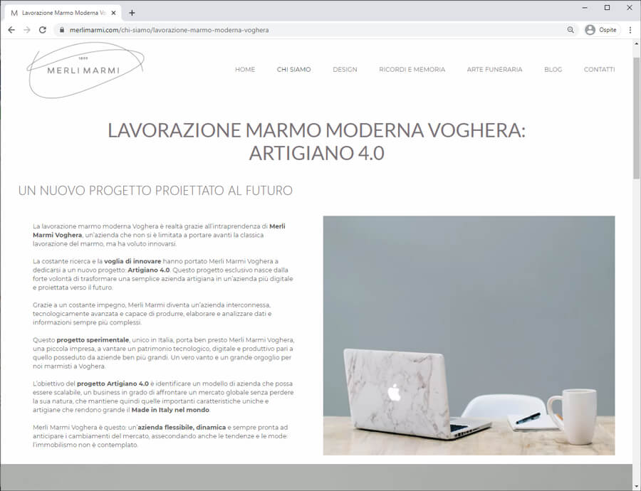 Creazione Sito Web Aziendale Per Merli Marmi Voghera 17