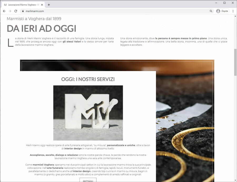 Creazione Sito Web Aziendale Per Merli Marmi Voghera 19