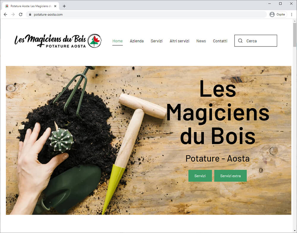 Realizzazione Sito Web Les Magiciens Du Bois Potature Aosta 01