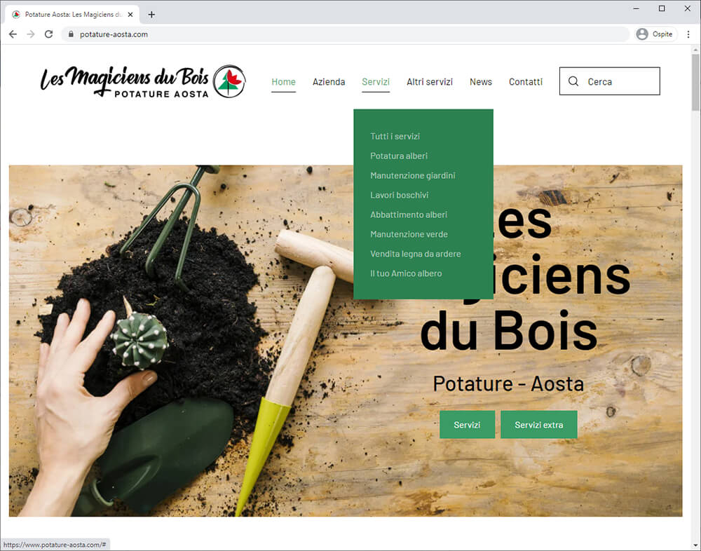 Realizzazione Sito Web Les Magiciens Du Bois Potature Aosta 05