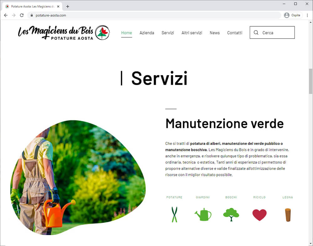 Realizzazione Sito Web Les Magiciens Du Bois Potature Aosta 06