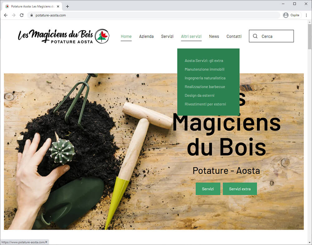 Realizzazione Sito Web Les Magiciens Du Bois Potature Aosta 07