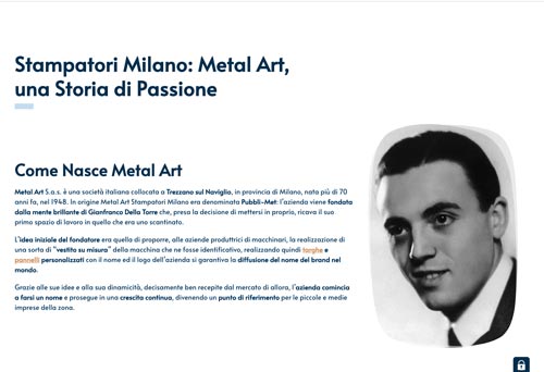 Siti web aziendali Metal Art Milano