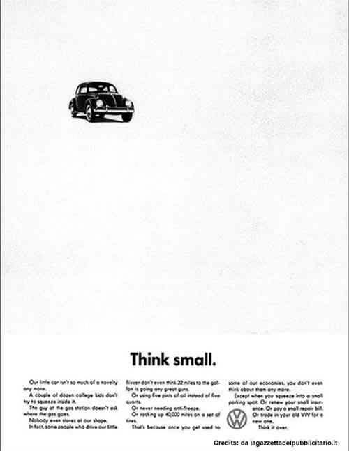 Think small: pubblicità volkswagen