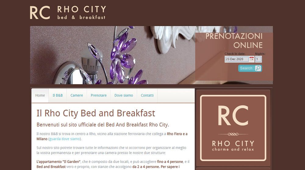 Creazione del sito Web con booking online del B&B