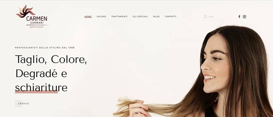 Realizzazione sito Internet parrucchiera a Milano - Carmen Gurnari