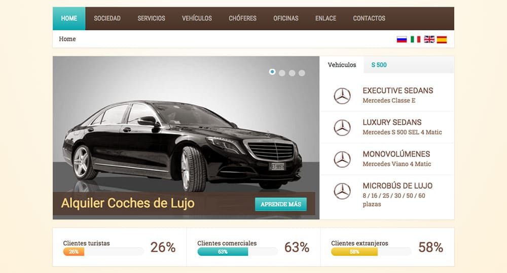 Vip Limousine, Alquiler de Coches con chófer (sito spagnolo)