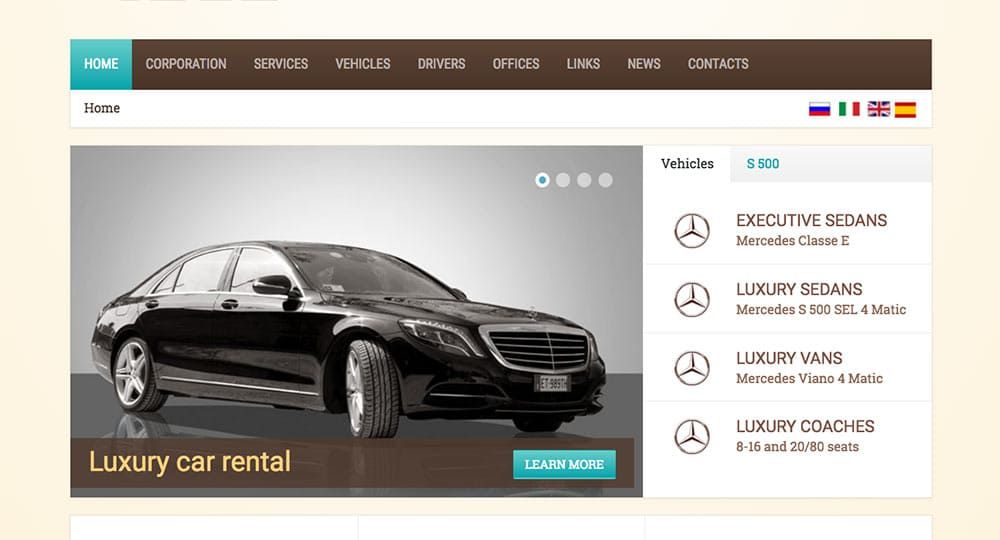 Vip Limousine, Luxury Car Rental with Driver (sito inglese)