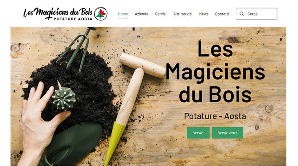 Realizzazione Sito Web Les Magiciens du Bois Potature Aosta